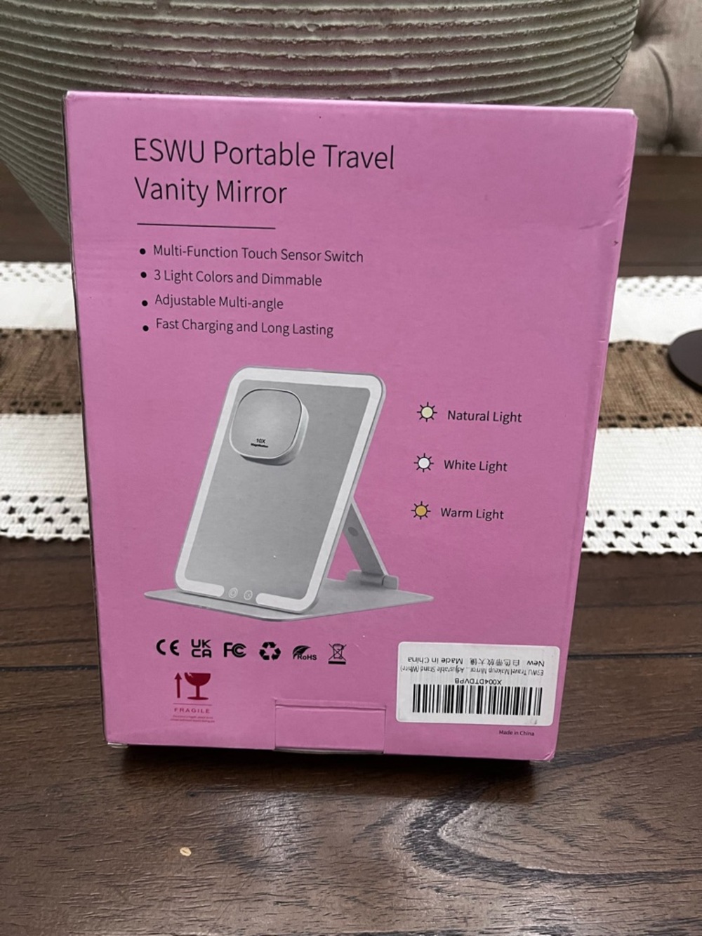 ESWU Foldable LED Vanity Mirror - Picture 2 of 3